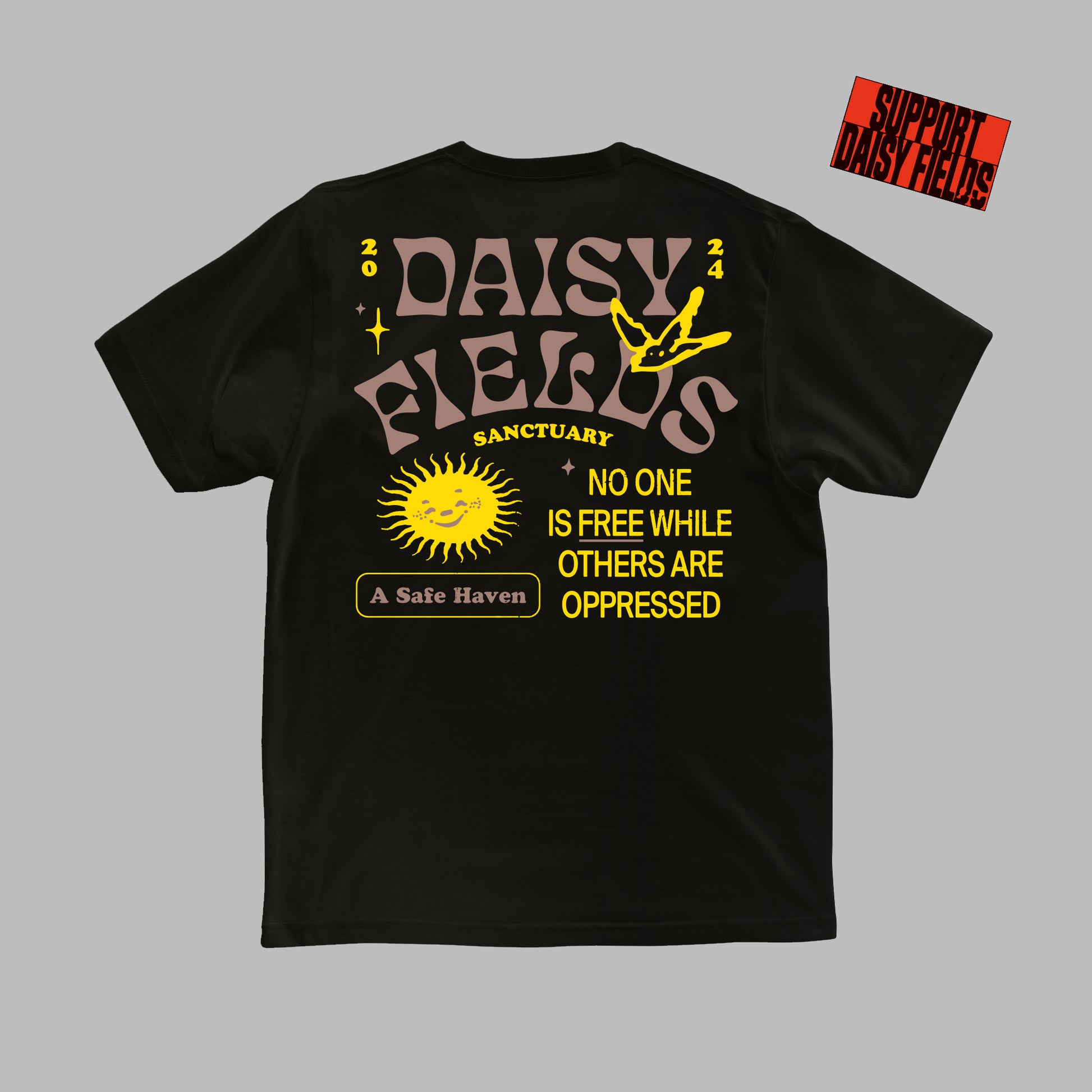 Vegan T-Shirt 'Daisy Fields', backprint